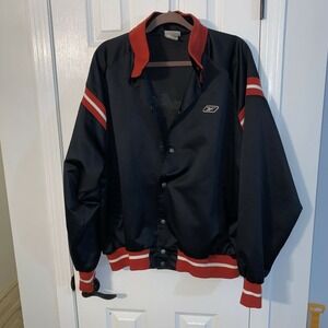 VTG Men's Reebok Varsity Style Button Up Jacket Large Rare